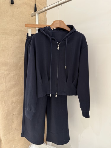 欧洲站2026春季新款运动风连帽拉链卫衣套装女宽松休闲两件套时尚