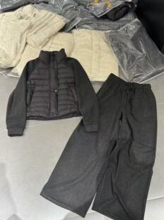 欧洲站2026秋冬新款 欧货时尚立领羽绒服外套+直筒裤休闲套装