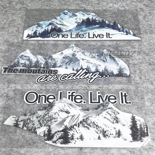 个性车贴雪山ONELIFEONELIVE