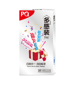 海氏海诺PQ多感装四合一避孕套10只装