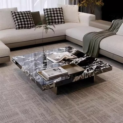 宝格丽黑奢石天然大理石茶几