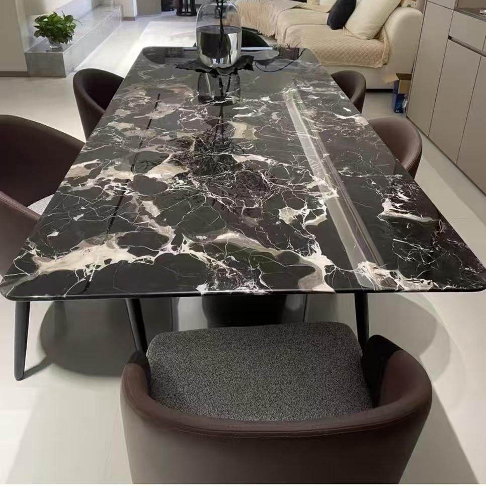 纯天然奢石黑玫瑰餐桌