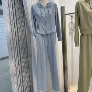 休闲运动套装女2025春季新款时尚连帽开衫外套阔腿裤显瘦两件套