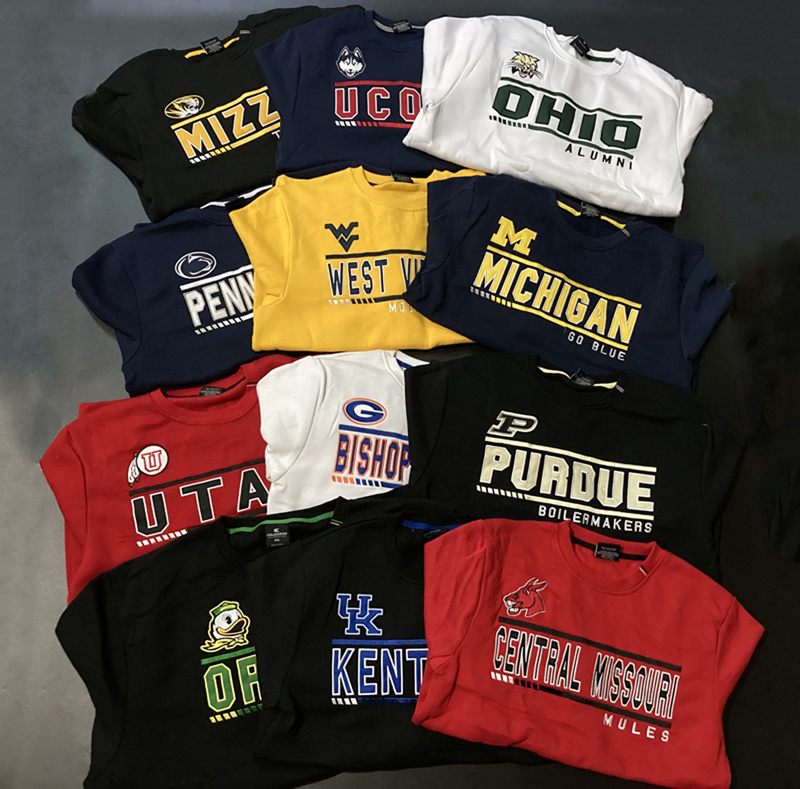 NCAA刺绣印花 圆领篮球运动卫衣 男女秋冬宽松休闲上衣oversize风