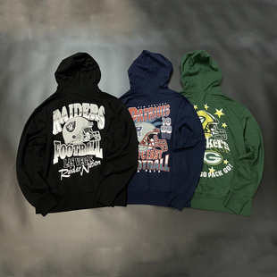 美单橄榄球 双面印花健身跑步运动帽衫篮球卫衣 有特大码 里薄绒