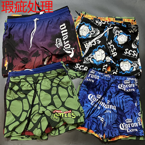瑕疵处理 外贸 轻薄速干篮球运动短裤冲浪沙滩裤跑步健身家居睡裤