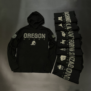 轻薄NCAA 全棉秋篮球帽衫跑步健身长袖投篮服宽松加肥大码运动t恤