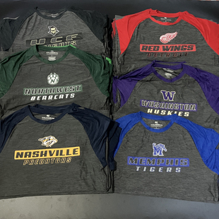 高弹薄款NCAA拼色圆领速干长袖 热身篮球健身骑行运动t恤投篮服