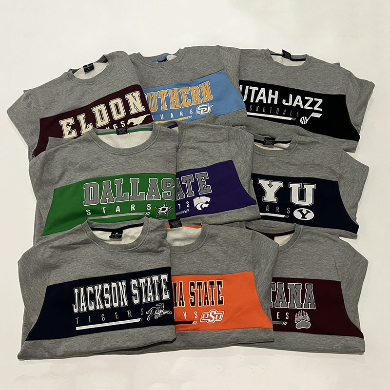 刺绣印花圆领运动卫衣大码外套