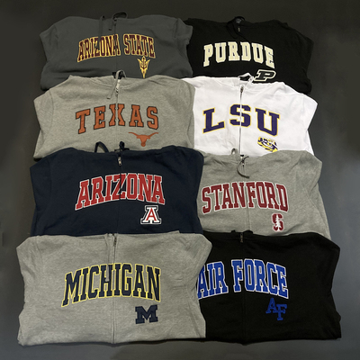 链接2 NCAA 刺绣印花 拉链运动卫衣宽松投篮服外套 大码篮球帽衫