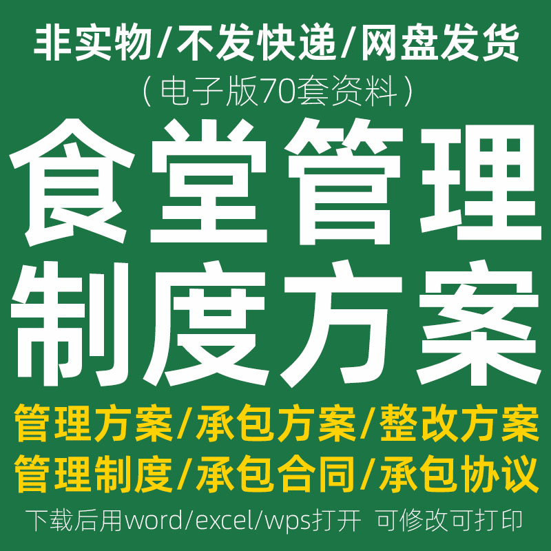 公司单位职工工地员工学校食堂管理方案清洁卫生制度承包合同模板