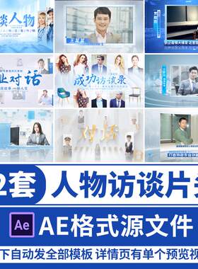 高端人物访谈片头节目采访边框栏目对话包装介绍预告AE模板视频