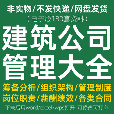 建筑公司管理制度方案员工薪酬绩效考核工程项目施工组织架构资料