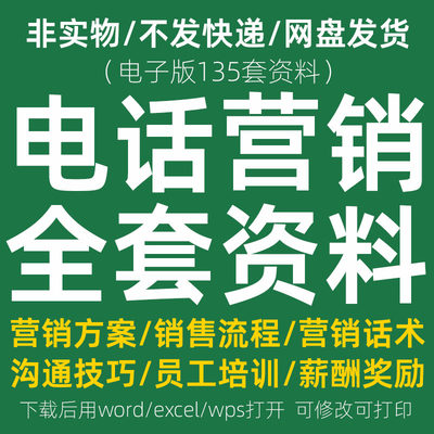 电话营销话术客服销售流程电销方案薪酬考核员工沟通技巧培训资料