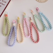 新款 手机绳防丢绳钥匙扣电话挂绳 成品手工编织手机挂绳撞色手腕款