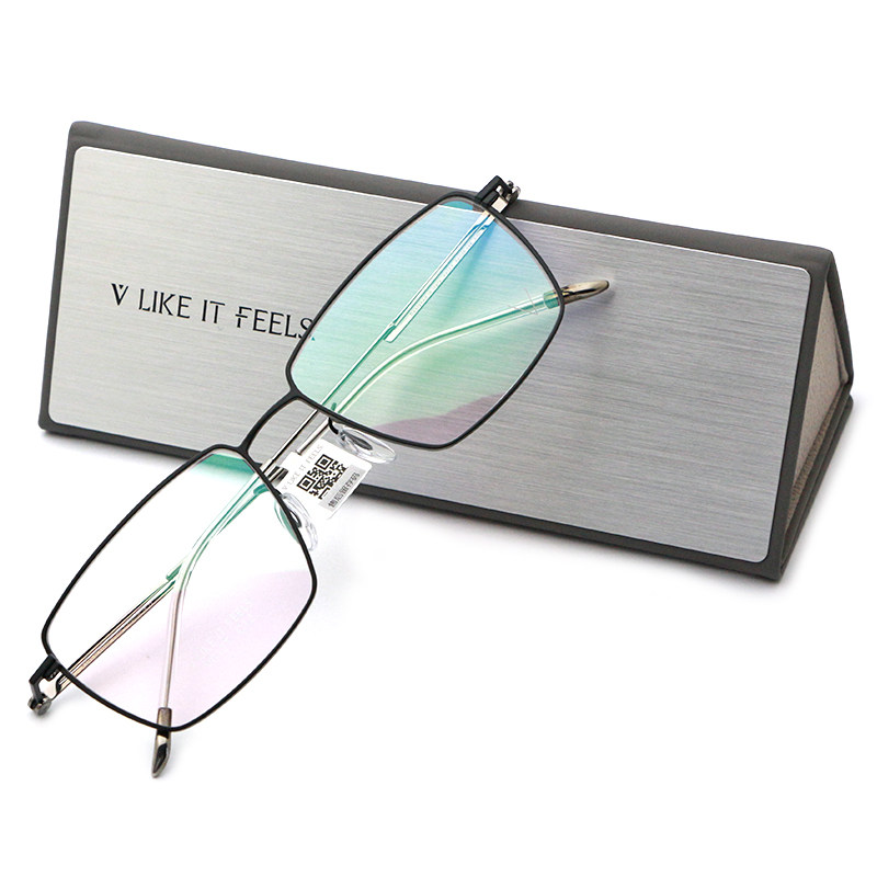 v牌微帕眼镜框超轻方框近视女显脸小可配度数超轻羽毛钛镜架v012t