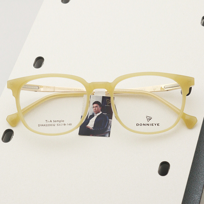 DONNIEYE丹昵艾眼镜架男女超纯钛时尚板材商务近视镜框DYAX220032