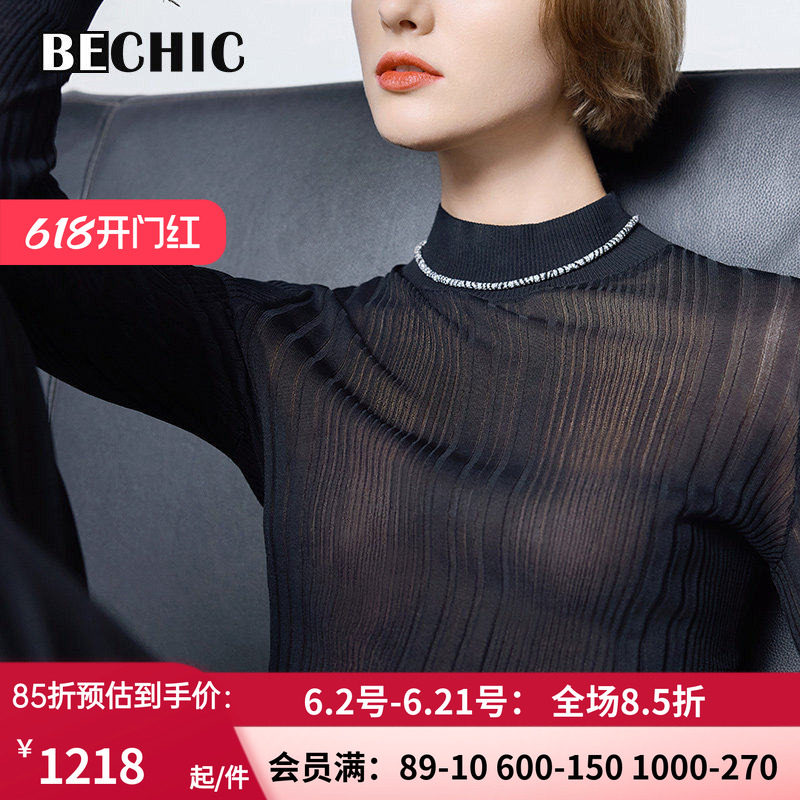 【24秋冬新品】BeChic映像2小高领长袖针织打底保暖内搭BC72CJ1