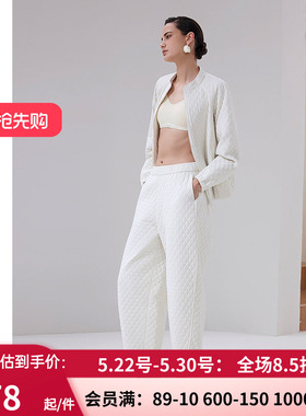 爱慕·CHUANG原典2 秋冬女时尚休闲白色外穿绗缝收口长裤CA472032