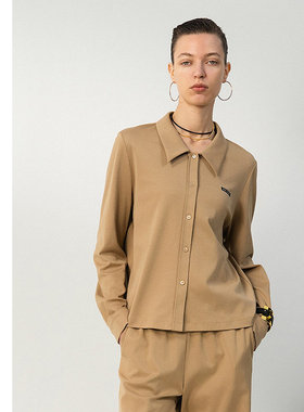 爱慕·CHUANG25春夏时空5女士纯棉双面布翻领长袖上衣CA451611