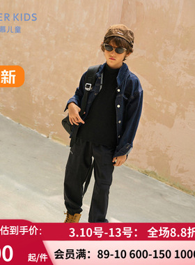 爱慕儿童自在裤 秋冬PRO男孩拉绒柔软舒适外穿工装长裤AK282G581