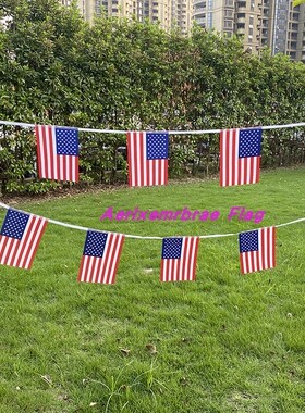 8号美国吊旗 商场KTV酒吧装饰挂旗14x21cm美国串旗 USA Flag