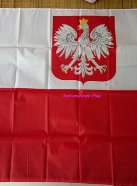 90x150波兰带老鹰国旗春亚纺涤纶旗帜 Poland Flag