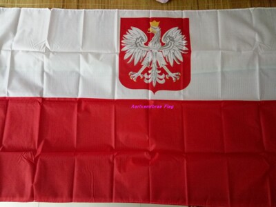 90x150波兰带老鹰国旗春亚纺涤纶旗帜 Poland Flag