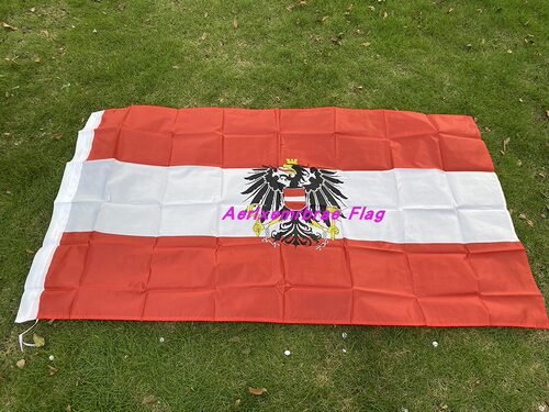 90*150cm涤纶布世界国旗旗帜带老鹰国徽奥地利国旗 Austria Flag