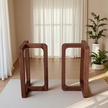 北美黑胡桃木大板桌腿实木圆弧三角支架原木餐桌脚书桌咖啡桌支撑