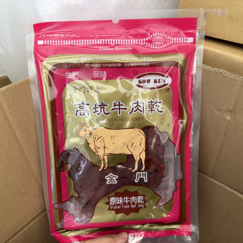 台湾采购 高坑牛肉干鮮嫩多汁零食特产小吃牛肉干160克