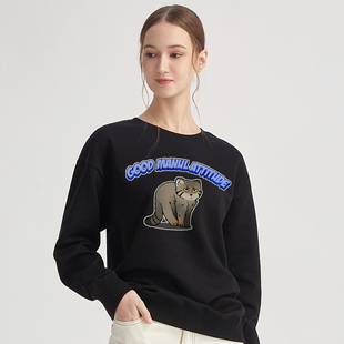 兔狲Really attitude 一杠原创M1男女插画周边文化宽松圆领卫衣