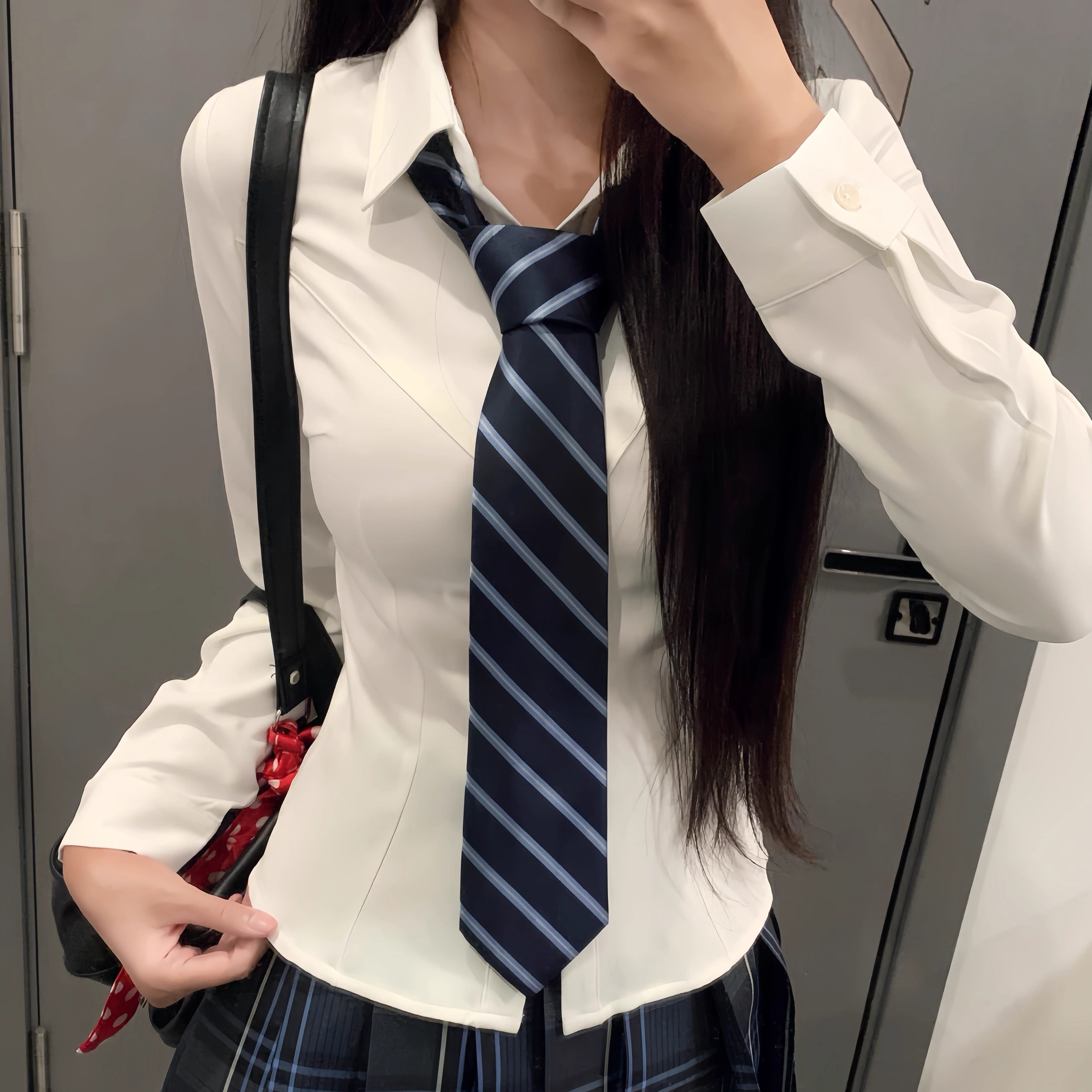 白衬衫女款川岛田家收腰衬衫女士衬衣长袖修身大码上衣短袖纯欲风