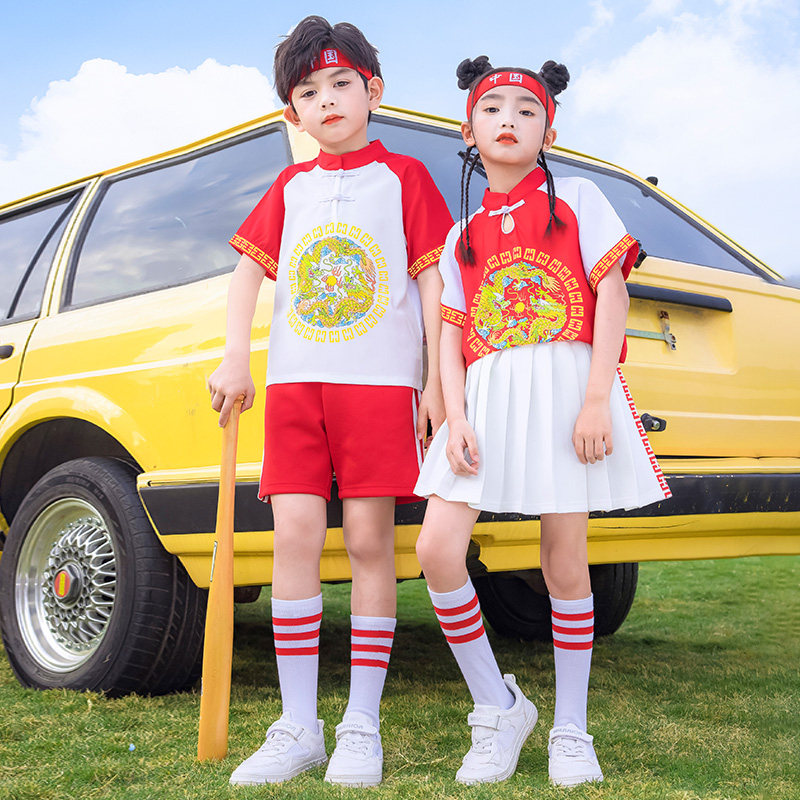 六一儿童演出服套装小学生新中式幼儿园啦啦队唐装表演服装中国风