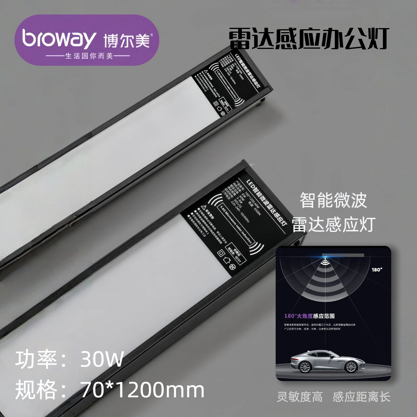 博尔美雷达微波感应办公灯吊线灯图片