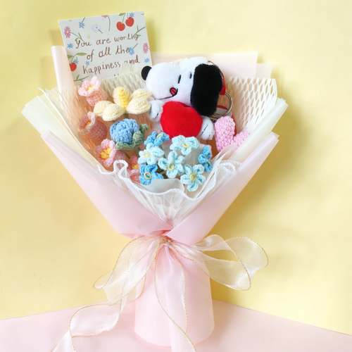 正版史努比花束成品snoopy女孩节日生日礼物可爱卡通Tim熊玩偶花