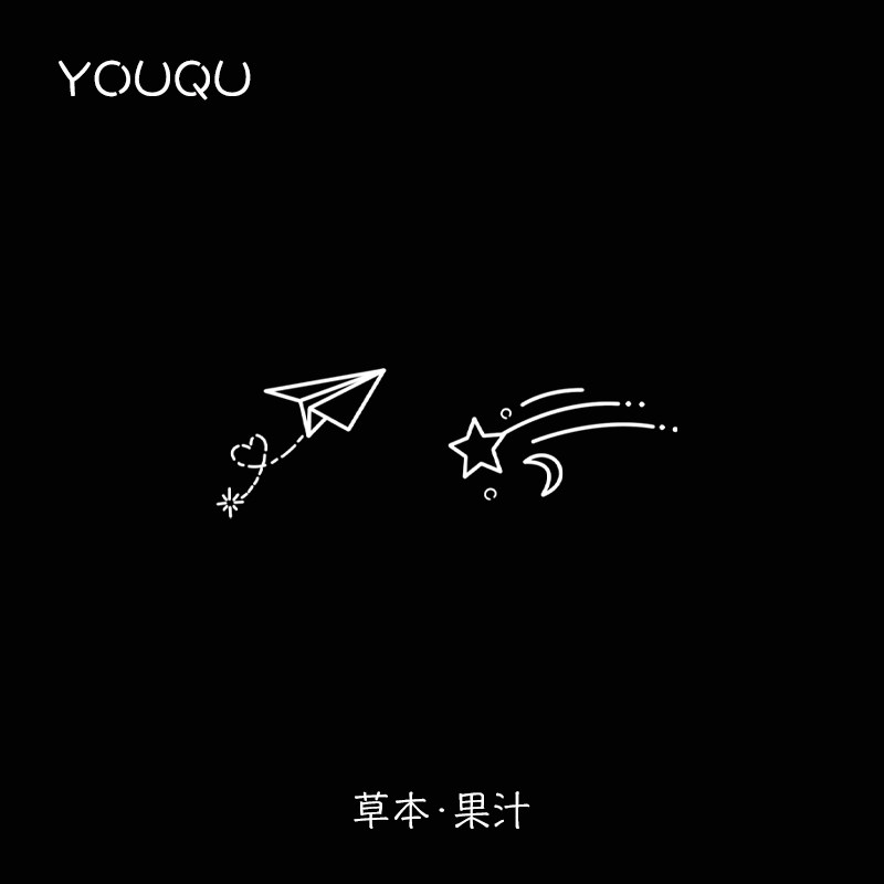 YOUQU有趣 新款飞机星星小图案手指手背草本纹身贴防水半永久防水