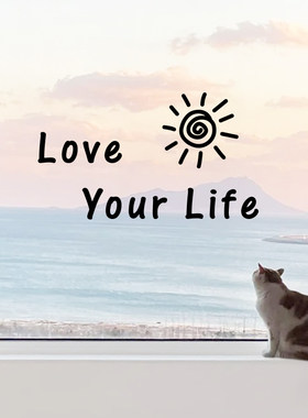love your life爱你的生活创意手写画贴纸店铺玻璃门橱窗装饰贴画