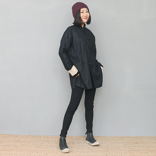 姜欢J&H原创设计 美院派艺术系正儿八经的一款中式对襟大褂 女款