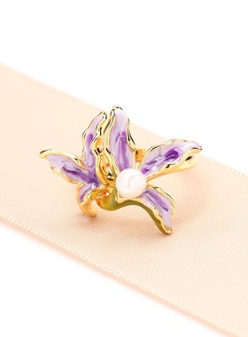 开口可调节戒指环天然淡水珍珠女