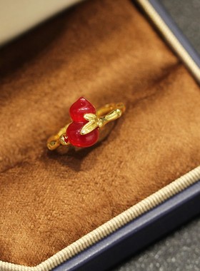 电镀仿天然礼物戒指指环绿玉髓女