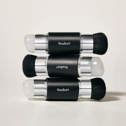 超火便携~韩国Studio17双头腮红刷化妆刷硅胶刷膏状液体粉状可用