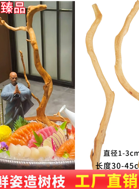 海鲜姿造用品干树枝大摆件木头创意造型摆件品天然树根刺身装饰品