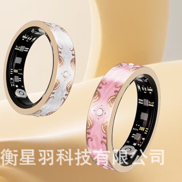 跨境新款珐琅彩工艺V10智能戒指环心率血氧运动睡眠监测IP68防水
