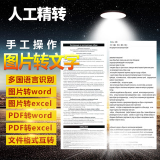 OCR多国语言识别中英文图片转文字PDF编辑word excel格式电子文档