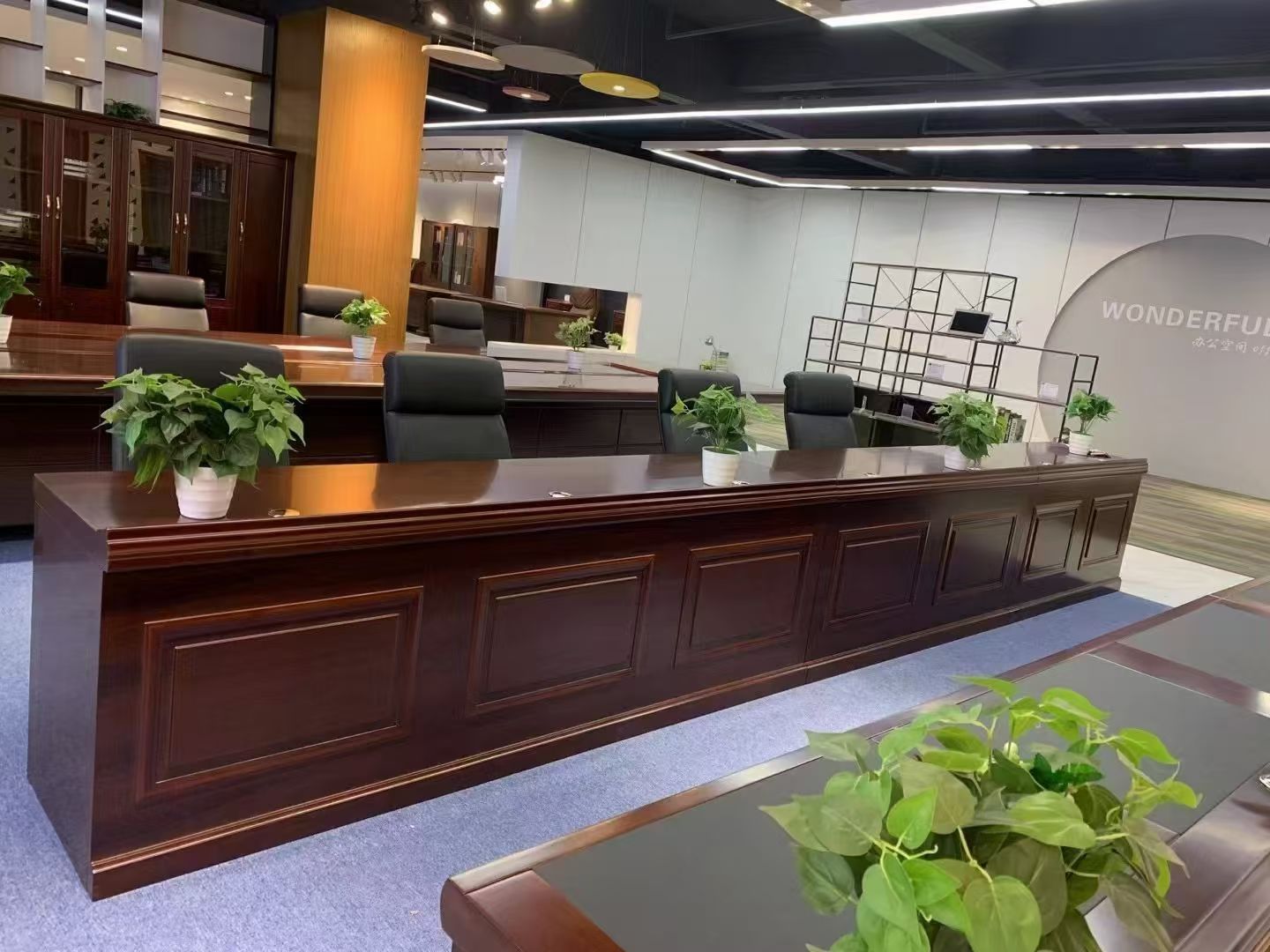 会议室培训桌椅演讲台主席台会议桌条桌演讲台主席桌实木桌现货