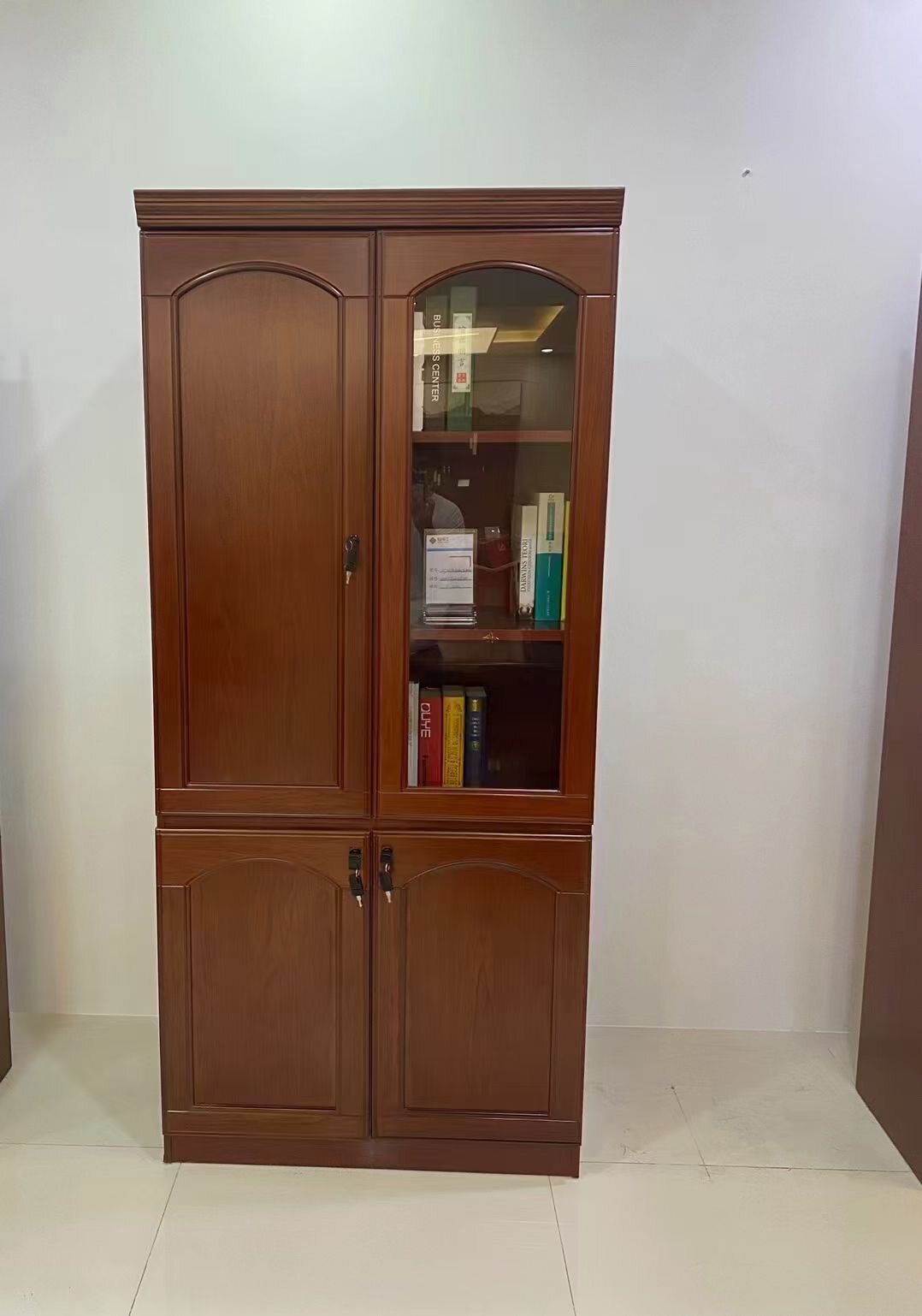 办公家具油漆书柜贴实木皮落地档案柜储物柜资料柜木质中式文件柜