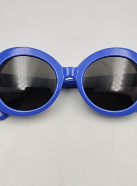 新款潮流太阳镜男女复古黑色板材框眼镜椭圆形小脸墨镜蓝色CE429