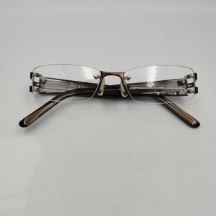 Playboy无框半框眼镜架金属板材材质棕色调轻便舒适 适配CE483