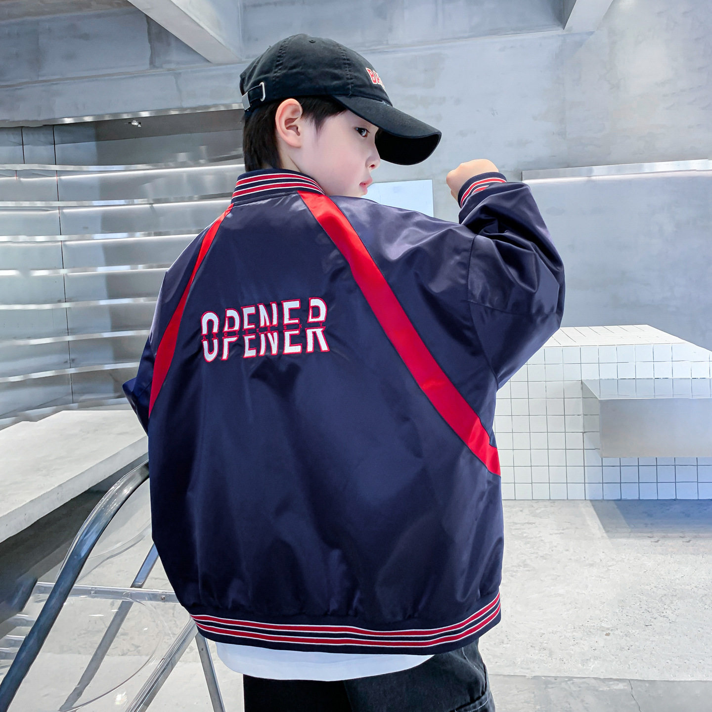 男童春秋韩范撞色户外棒球服外套2026新款青少年儿童春季运动夹克